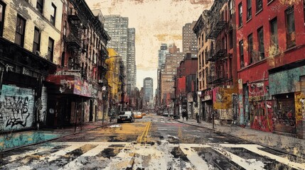 Fototapeta premium Metaverse Cyber Abstract Urban Street Art Graffiti Style Vector Illustration Template Background