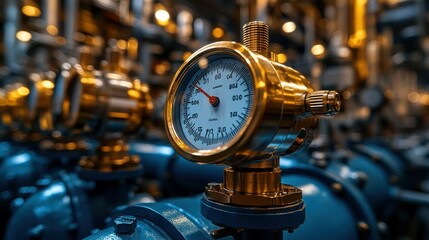 Industrial pressure gauges in a power plant