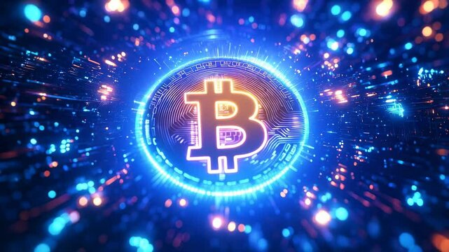 Futuristic Visual Representation of Cryptocurrency in Digital Space
