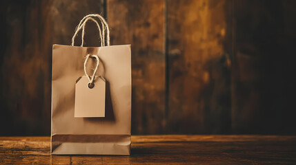 Rustic charm brown paper bag. Rustic Charm. Illustration