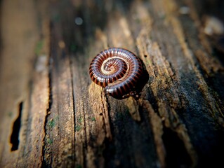 Millepattes sur du bois