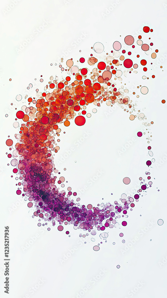Aufkleber colorful circular dots create a vibrant display on a soft neutral background