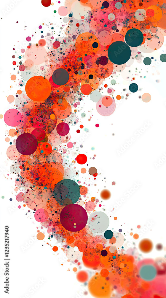 Poster Colorful Dots Create a Vibrant Circular Pattern on a Soft Neutral Backdrop