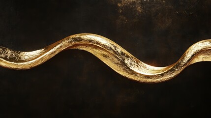 Obraz premium gold wave curve, golden wave corner shape for element, stripes ribbon golden graphic, striped gold
