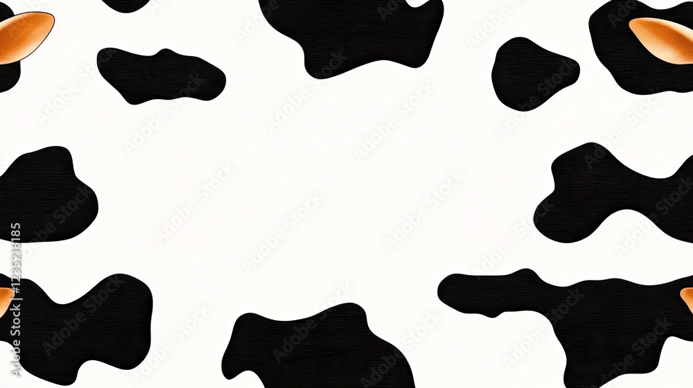 Poster Artistic Black and White Cow Print Pattern Creating a Unique and Captivating Background Design