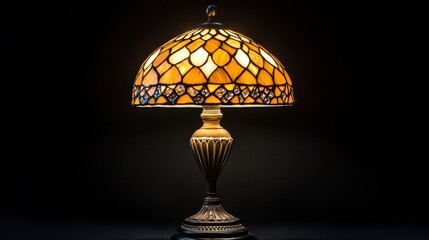 vintage table lamp isolated on black with clipping path
