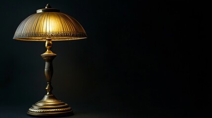 vintage table lamp isolated on black with clipping path