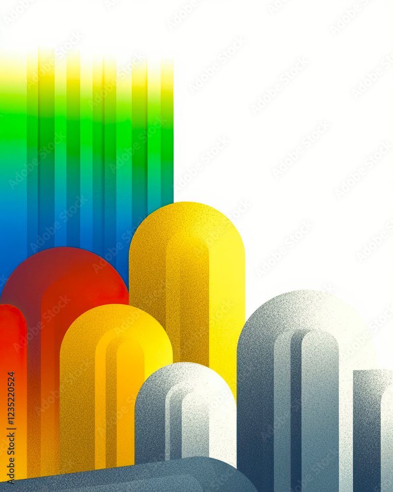 Poster Vibrant Gradient Border Showcasing a Spectrum of Colors on a Soft Neutral Backdrop