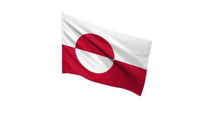 Greenland national flag isolated on white background. Greenland is an autonomous territory in the Kingdom of Denmark.