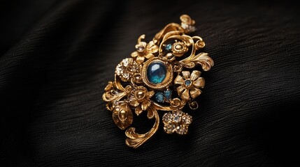 Pile of old used scrap gold jewelry on black background.