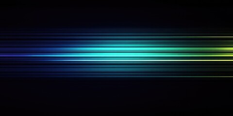 Horizontal Gradient of Light Blue and Green Transitioning from Dark to Bright with Thin Evenly Spaced Lines and Thick Edges on Black Background