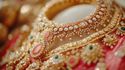 beautiful indian bridal jewellery, studio lighting 