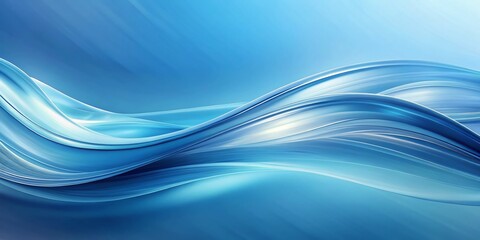 Abstract Blue Wave Background: Smooth Lines, Copy Space, High-Resolution Sky Blue & White Design Texture