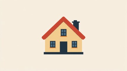 Simple House and Checkmark Logo Design: Clean and Modern Icon Representing Home Services in the Countryside