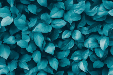 Teal Botanical Leaves Seamless Pattern