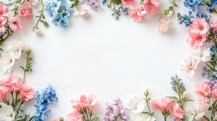 Pastel-Colored Matthiola Flowers Bordering "8 March" Lettering