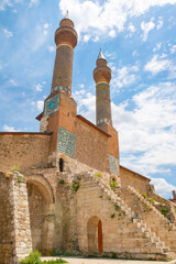 Fototapeta premium Cifte Minareli Medrese (Double Minaret Thelogical Schools). The structure is located at the city center. The structure has the biggest portal among the other theological schools in Anatolia. Sivas .