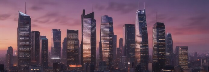 Fototapeta premium Cityscape at dusk with gradient building textures, texture, evening
