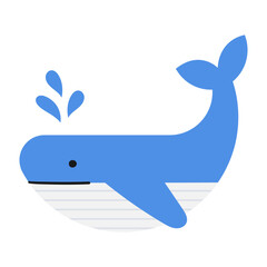 Blue whale animal illustration