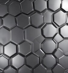 Fototapeta premium Close-up of hexagonal pattern in metal surface illuminated by soft light, hexagonal, illumination