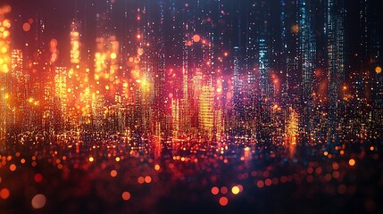 Obraz premium Futuristic Cityscape: A Digital Metropolis at Night