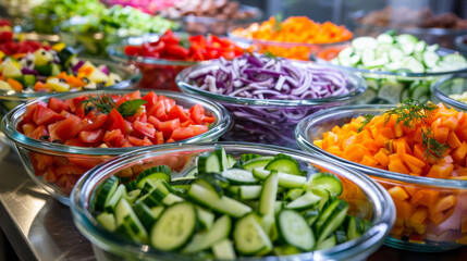 Salads- Fresh and colorful salads. 