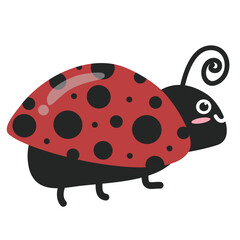 Obraz premium Hand drawn cute ladybug. Suitable for clip art, stickers, flat design illustration, etc