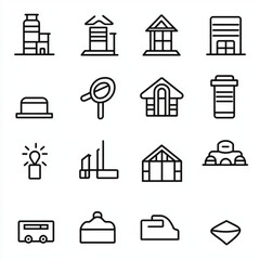 real estate icons set