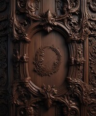 Dark wood background with intricate carvings and ornate details ,  darkwood,  bark