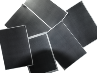 several thin copy paper sheets with half dot print effect overlapping each other.