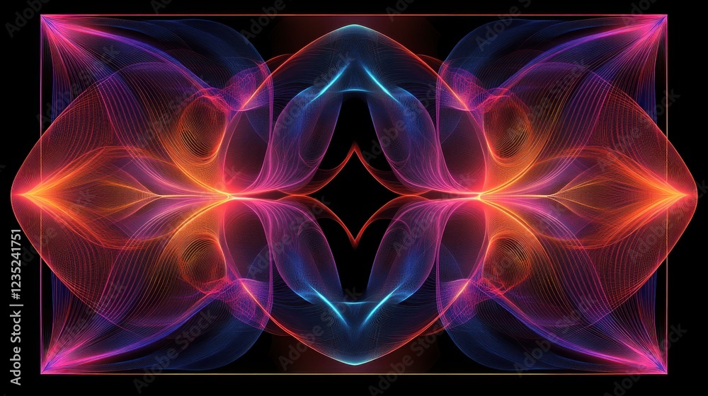 Poster Abstract Colorful Waveform Pattern Design