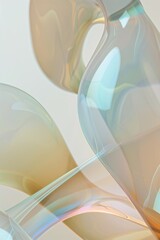 glass floating organic forms plastic rainbow object