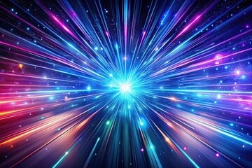 Obraz premium Abstract Neon Galaxy Explosion - Space Party Background