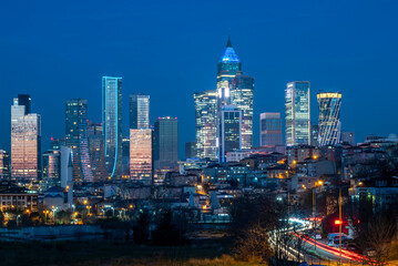 Night View Istanbul Financial Center at Atasehir, Turkey