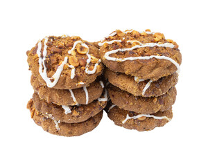 Chocolate chip cookies isolated on transparent background	