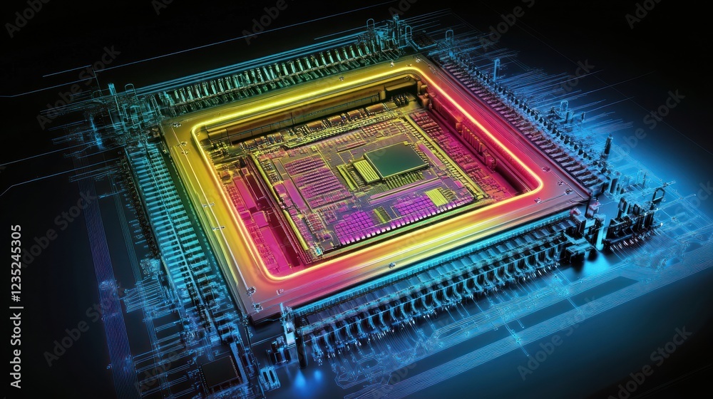 Poster Advanced Microprocessor Technology Detailed Circuitry Display