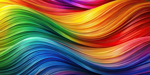 Abstract Rainbow Wave Background - Colorful AI Art