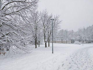 Landscape of South Park in city of Sofia, Bulgaria