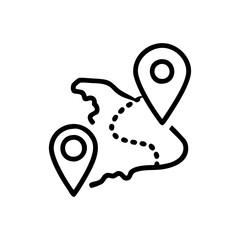 Navigation, Planung, Karte, Urlaub, Reise, Reisen Symbol 