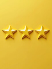 Fototapeta premium Five-star customer satisfaction and quality control feedback, yellow background