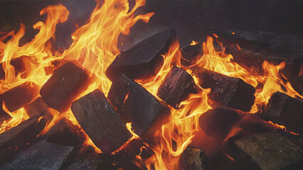 Fototapeta premium fire in the fireplace