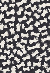 Fototapeta premium Dog bone vector dog paw doodle seamless pattern isolated wallpaper background , Doodle art, Pet designs