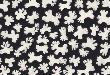 Fototapeta premium Dog Bone vector dog paw doodle seamless pattern isolated wallpaper background for animal lover interior design, seamless wallpaper, dog paw pattern