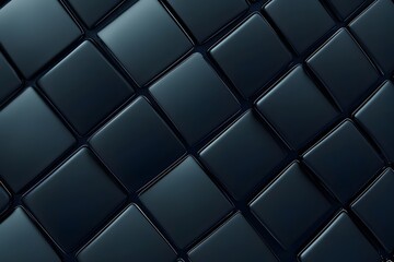 Fototapeta premium Abstract Dark Blue Square Grid Pattern Geometric Shiny Tiles Background Texture