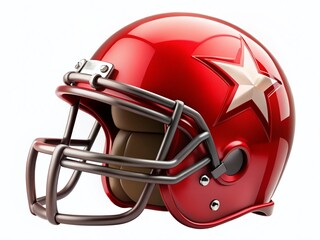 Fototapeta premium American Football Helmet with Star Design Isolated on White