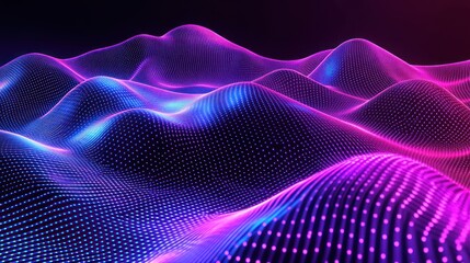 Abstract Purple and Blue Digital Landscape