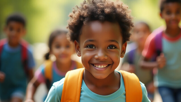 go back to school - Children running