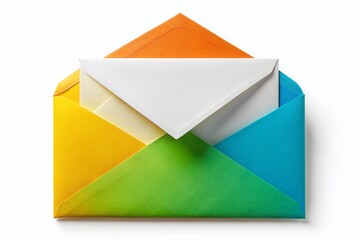 Blank Letter in Envelope Isolated on White Background