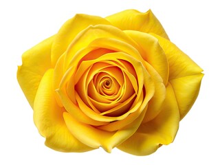 Bright Yellow Rose Bud Close-up, High DOF, Top View