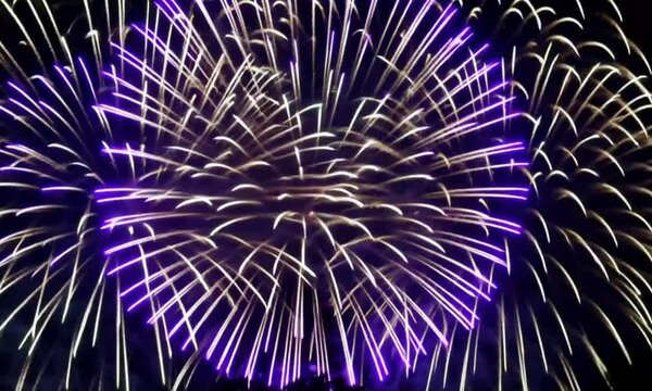 Looping Multicolored Isolated Fireworks Grand Fina